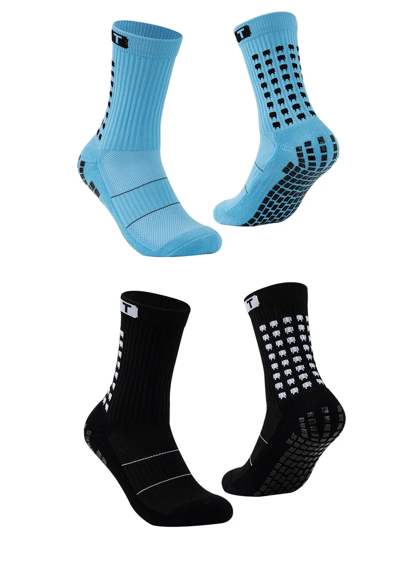 Men Sport Socks Custom Logo Soccer Grip Socks Anti Slip Football Socks ...