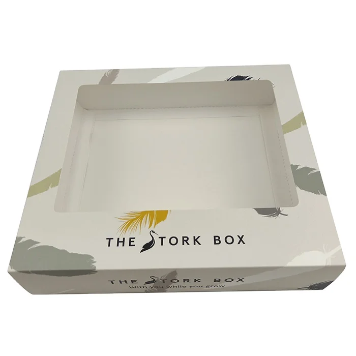 SENCAI New Design Custom Printed Baby Blanket Packaging Gift Paper Boxes with PVC Window