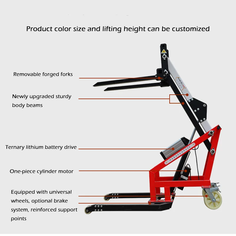 Cost-effective Loading Unloading 500kg 700kg 1.7m Hydraulic Bending Curved Crank Arm Lift Electric Folded Truck Stacker
