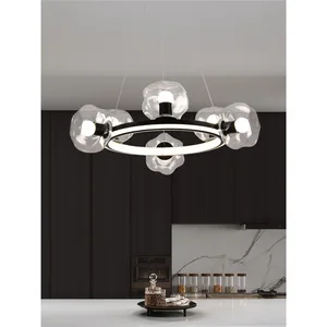 JACKSUN Nordic Modern Italian Creative Bedroom Pendant Lamp Light Luxury Bubble Glass Pendant for Dining Living Room