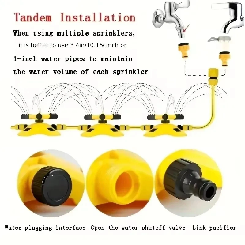 360 Degrees Automatic Rotation Garden Sprinklers Courtyard Lawn Large Area Coverage Sprinkler Irrigation Water Gardening Tools