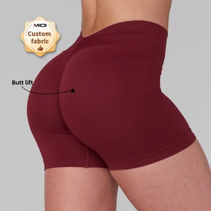 Custom Quick Dry Women's High Waisted Yoga Shorts Hip Lifting Women Gym Fitness Booty Yoga Shorts Girl