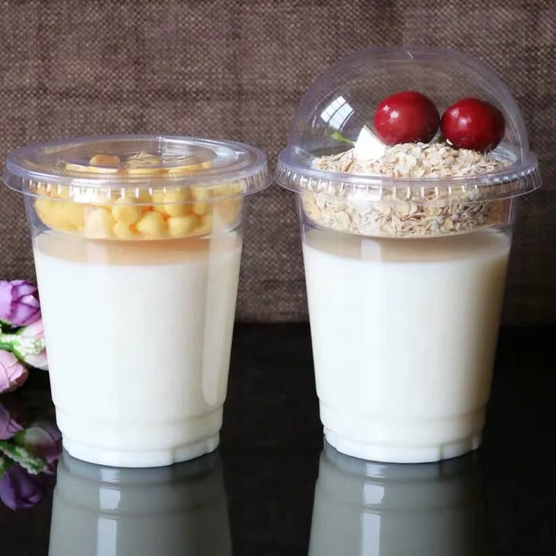 Factory Price Printing logo Recyclable Cold Drinking 32 oz Disposable Milkshaker Transparent Plastic Cups with Lid