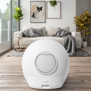 Modern Automatic PP Plastic Cat Litter Box with Smart Toilet Splash-Free & UV Sterilization Easy Clean & Tray