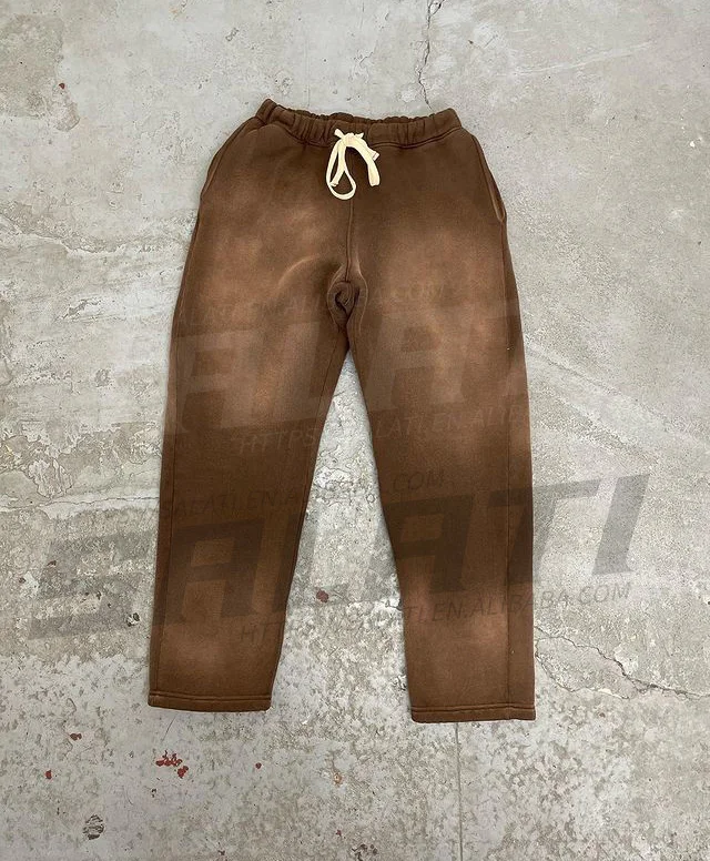 Full Zip up Hoodies and Sweatpants Sets Custom Private Label Plain 100% Cotton Fleece Thick Men Clothing Acid Wash Sweat Suits gallery 4