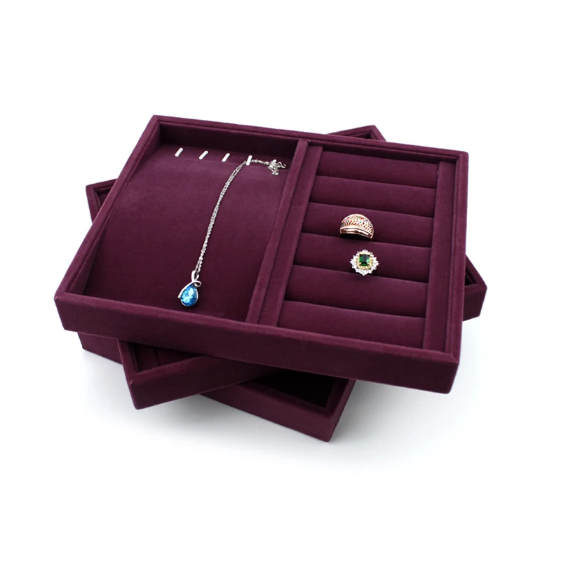 Purple Design Luxury Jewelry Tray Display Bracelet Necklace Pendant Wooden Display Tray Jewelry Display Booth