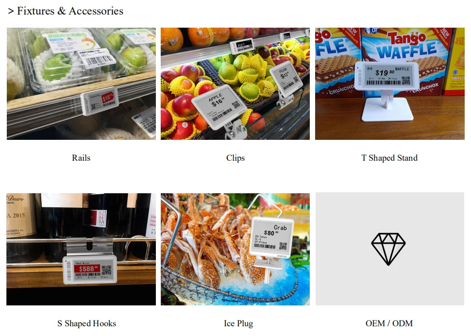 Digital Price Tag Eink Display Paper 2.9 Minew Esl Demo Supermarket