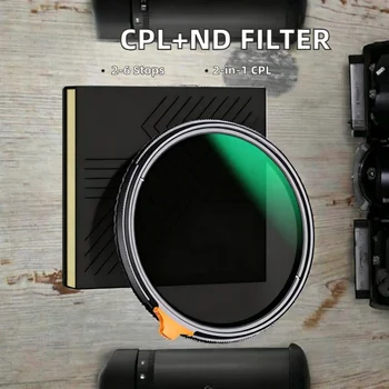 2-in-1 ND4-64 (2-6 Stops) Circular Polarizer Neutral Density Camera Lens Filter Aluminum Alloy Super Slim Nano-X detail image