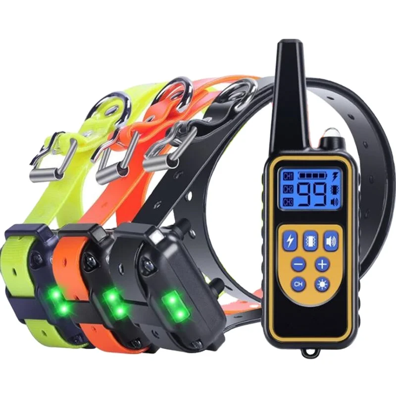 800 Meters Remote Control Dog Device 100 File Waterproof Shock Collar Dog Anti Barking Collar Luxury Pet Collars