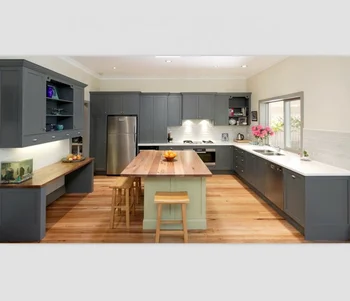 Modern modular gray glossy kitchen cabinets made in China