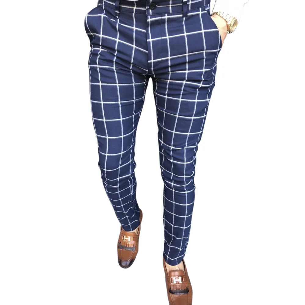 2021 Wholesale Fashion Men Plaid Slim Fit Grid Printing Pockets Pants  Outdoor Casual Slim Trousers Long Pencil Pants  China Casual and Pockets  price  MadeinChinacom