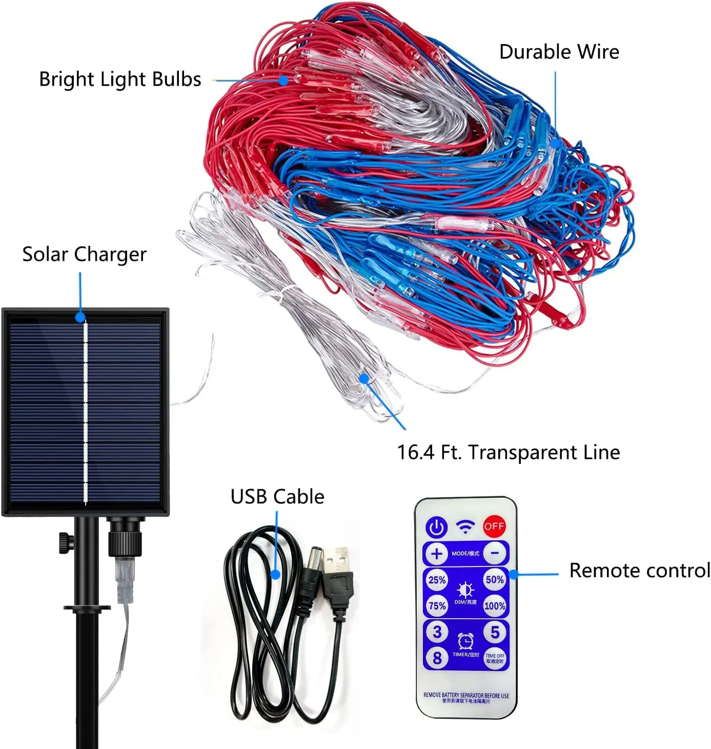 Led Flag Computer American Flag Solar Lights with 390 LED Waterproof American Flag Lights ...