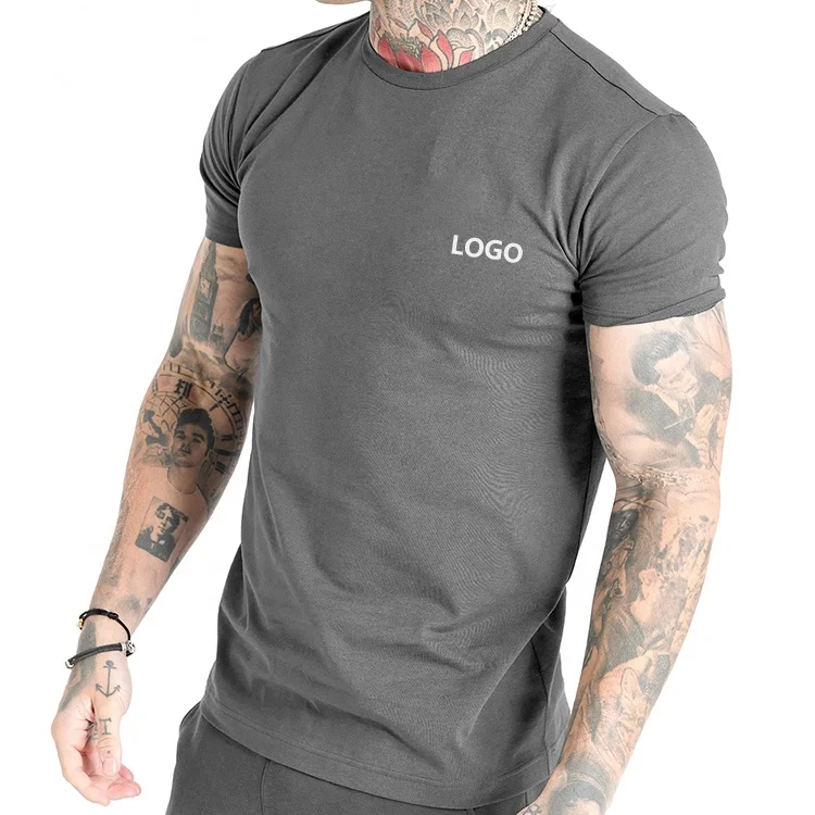 Custom Print High Quality Personnalised Design Men T-Shirts Branded Slim Cotton Fitness Muscle Bodybuilding Mens Gym T Shirt