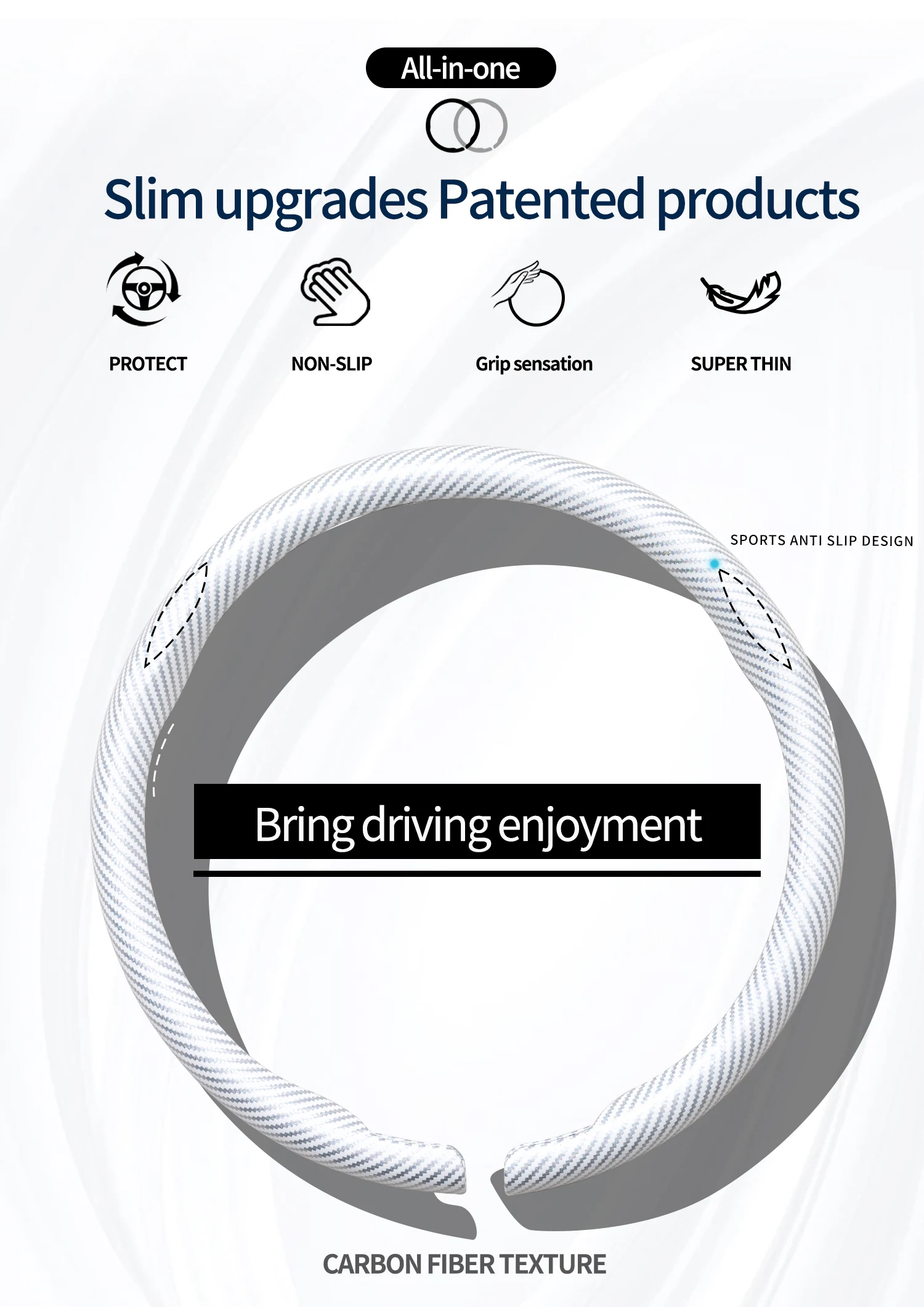Car Steering Wheel Cover Display Rack for Carbon Fiber Microfiber Plastic Pu Cover Leather Silicone Car Steering Wheel Cover