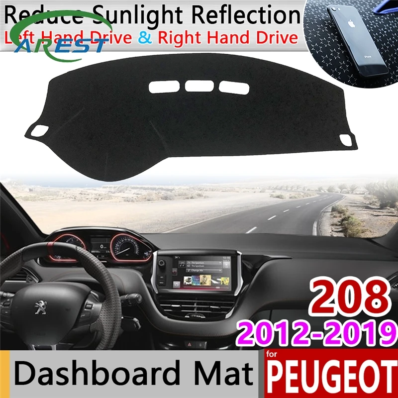 Pour Peugeot 208 2012 ~ 2019 tapis anti-dérapant tableau de bord housse  protection pare-soleil Dashmat protéger tapis accessoires actif Allure GTI  2015 - AliExpress
