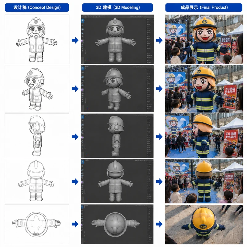 Firefighter Customize Huged Inflatable Costume for Propagandizes Promotion,Custom Giant Cartoon Firefighter Inflatable Fireman
