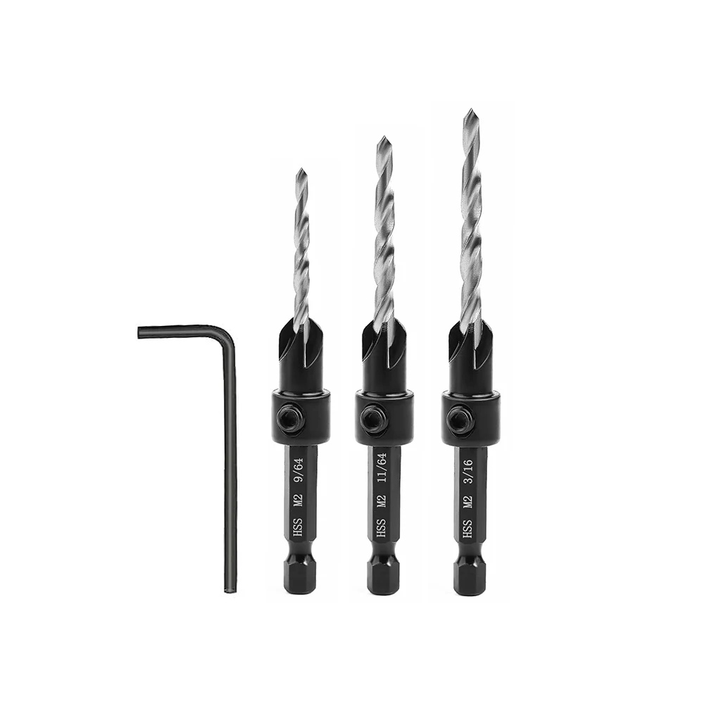 Avellanadores Hss Juego De 6 Avellanadores Cónicos HSS - Para Metal Y Madera, Tamaños De 6.3 A 20.5 Mm Herramienta Taladro Tamaño Surtido