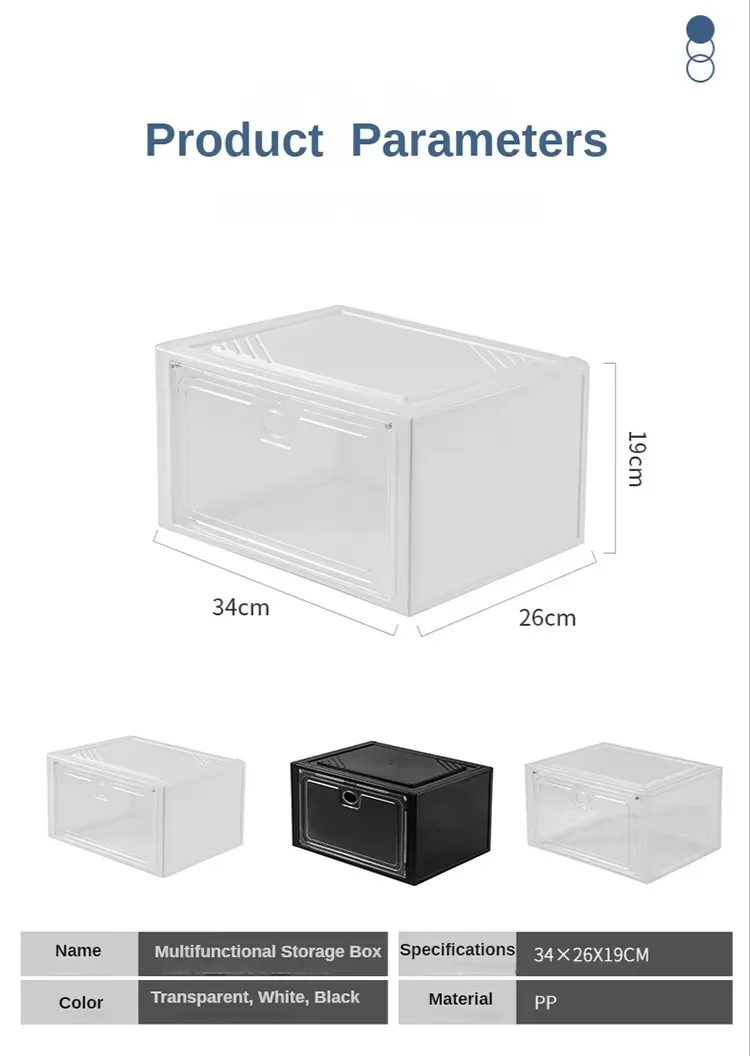 Factory Direct Transparent Stackable Shoe Storage Box Foldable Plastic Sneaker Crates with Drop Front Door for Shoe Organization factory
