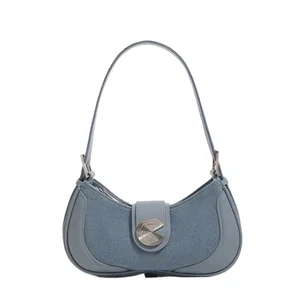 Custom High Quality Ladies Crossbody Bag Denim Handbags Elegant Design Underarm Shoulder Bags for Women