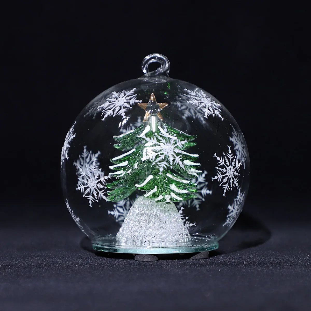 Factory hot sales LED string light type 8cm clear glass Christmas ball