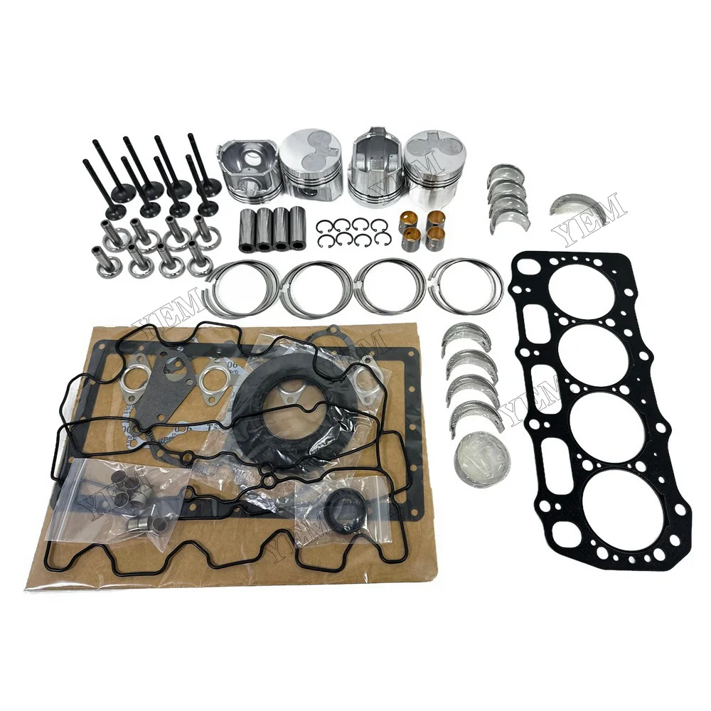 Repair Replacement Overhaul Kit With Piston Rings Bearing Valves Full Gasket Set Suitable for Perkins 404C-15 Engine Parts