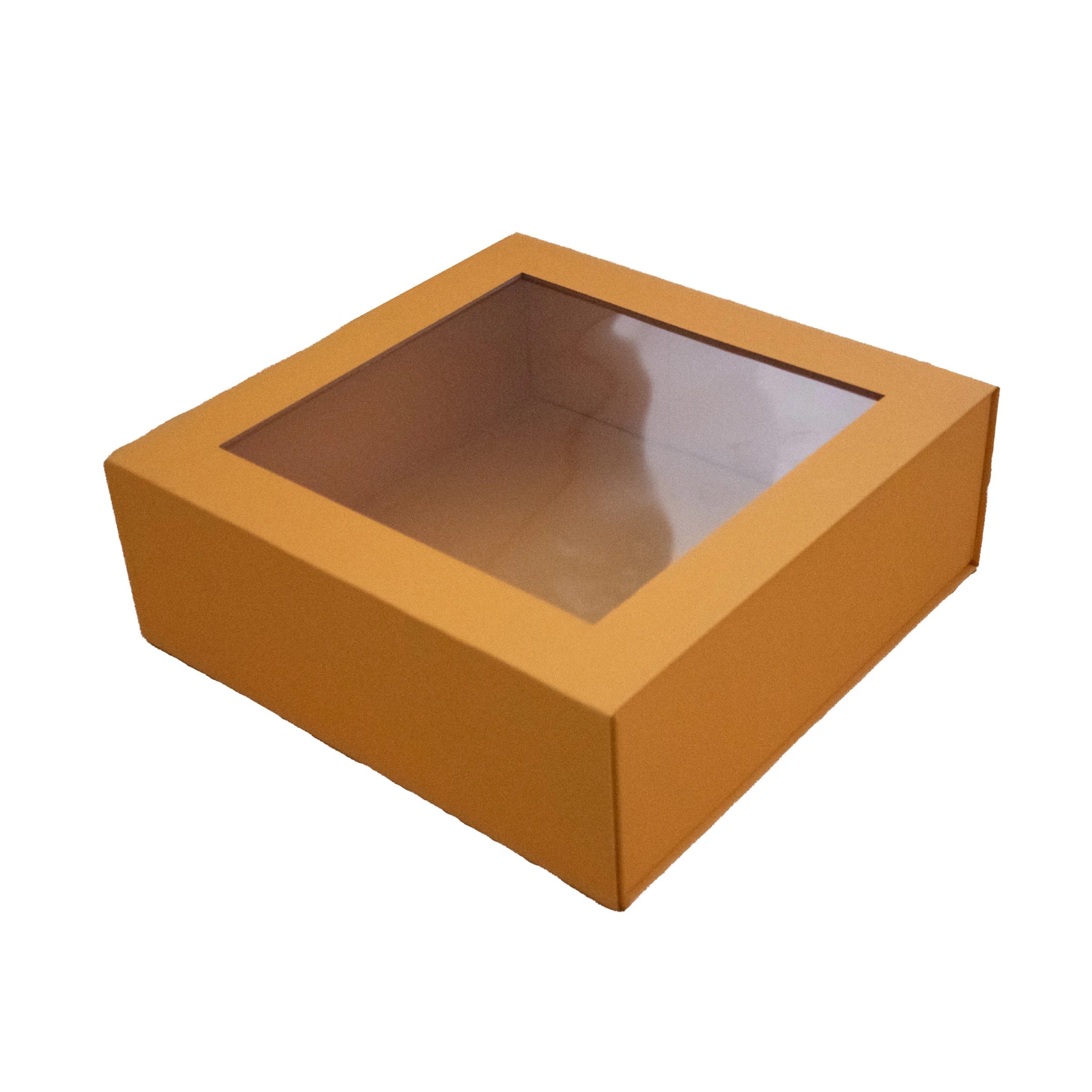 Custom Logo Recycled Rigid Hard Cardboard Luxury Gift Box with Clear PVC Window and Magnetic Closure