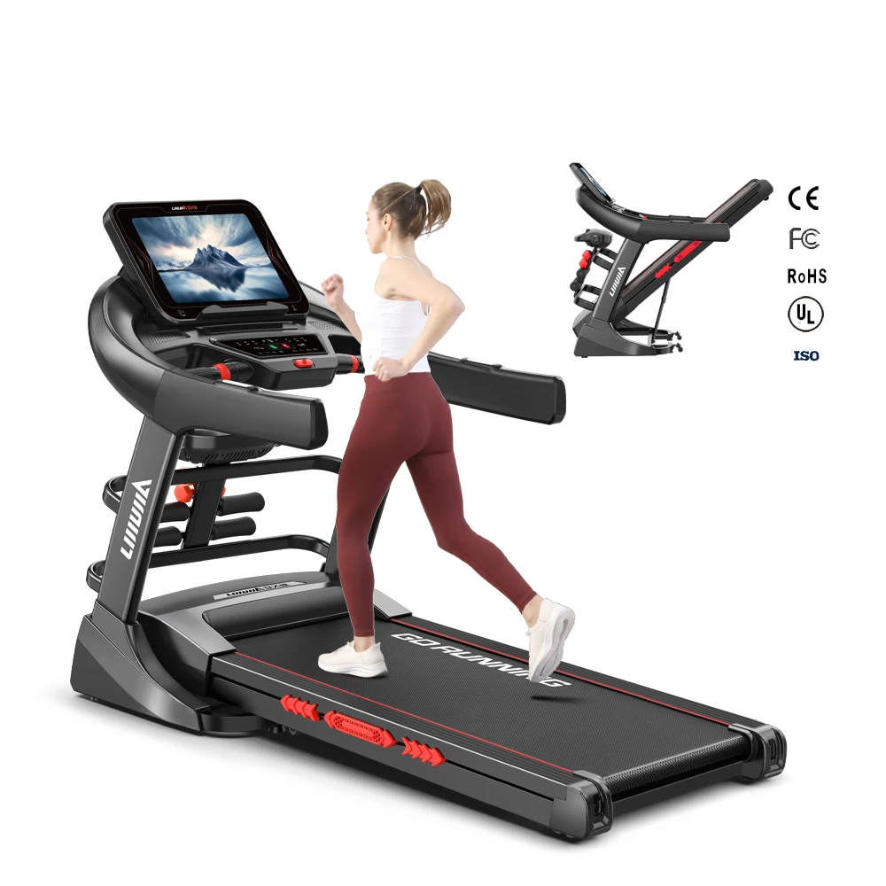 Lijiujia Factory Wholesale Electric Multiple Control 3.0HP Motor Power Folding Stable Semi Commercial Treadmill for Sale
