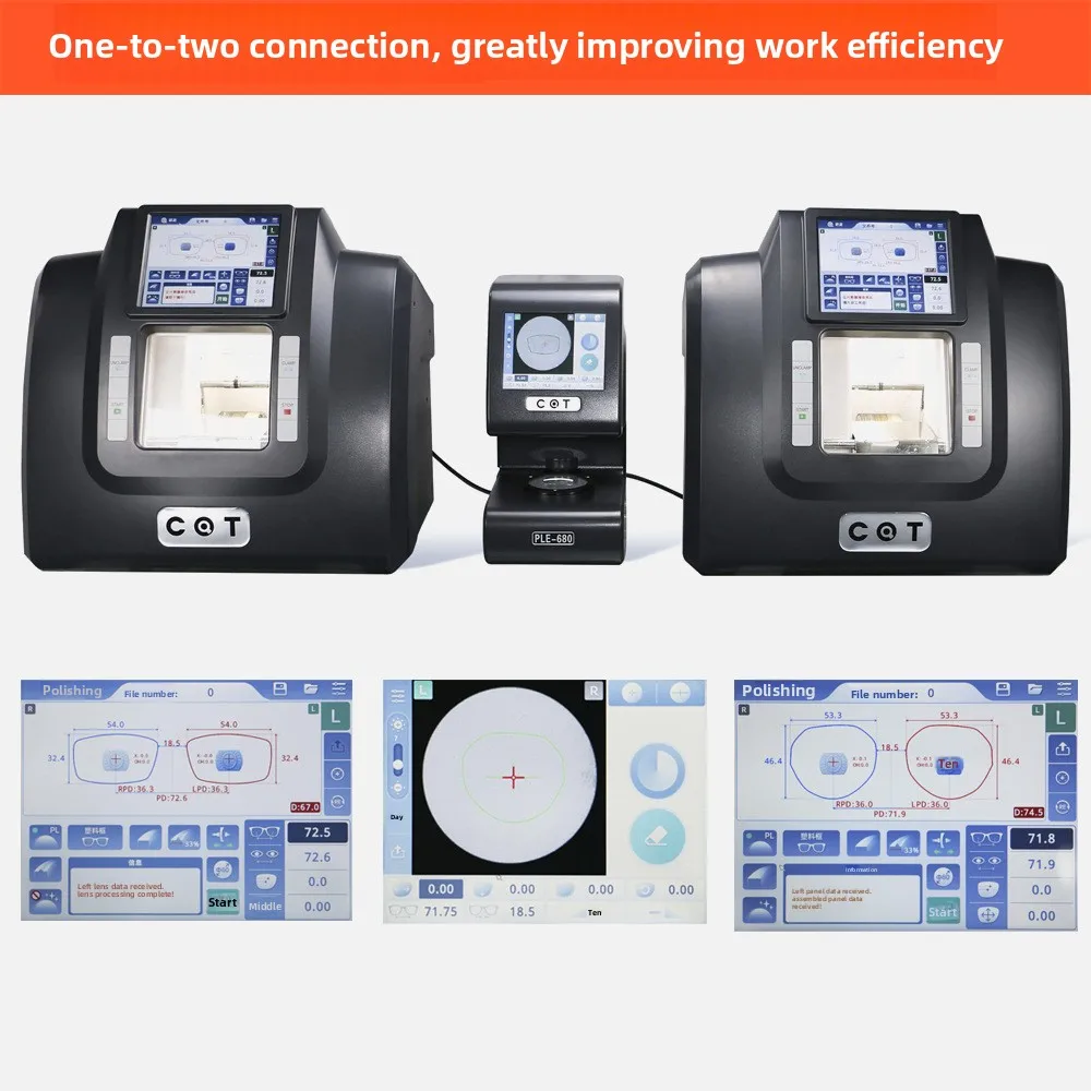 PLE-6800 3D Patternless Auto Lens Edger Machine with Lens Scanner Optical Lens Grinding Edging Equipment for Optical Shop