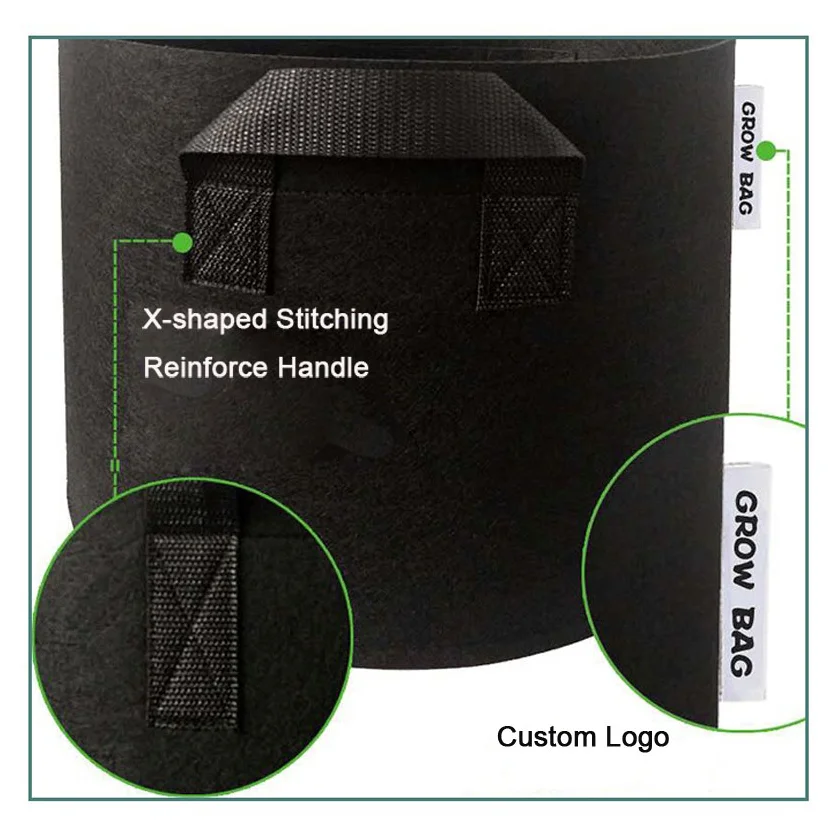 Лидер продаж, 3 5 7 10 15 25 30 100 галлонов, сверхпрочные утолщенные войлочные пакеты для растений