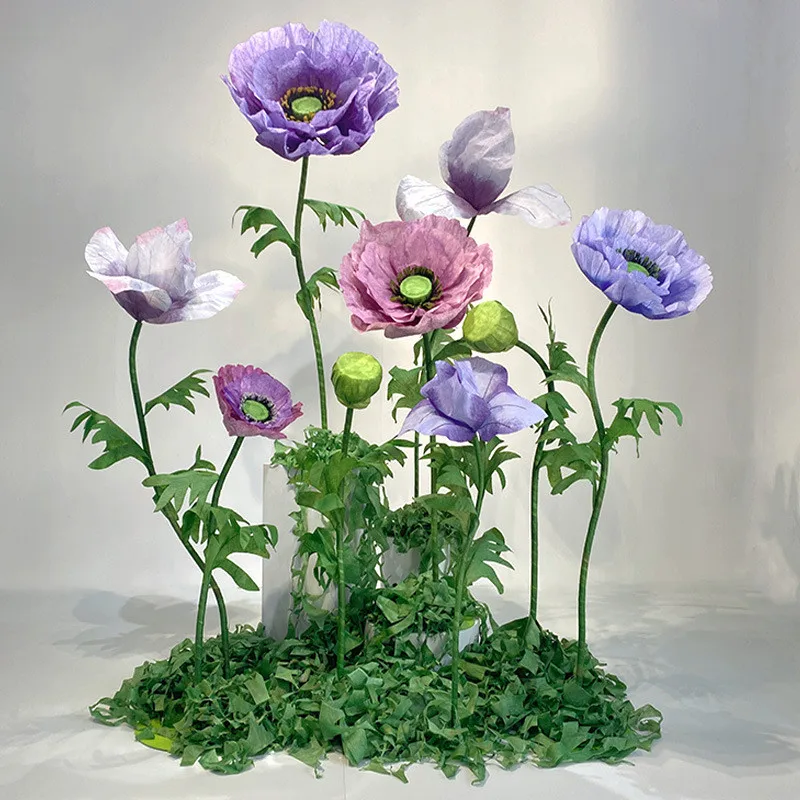 L751 Artificial Red Blue White Pink Handicraft 3d Paper Flower for