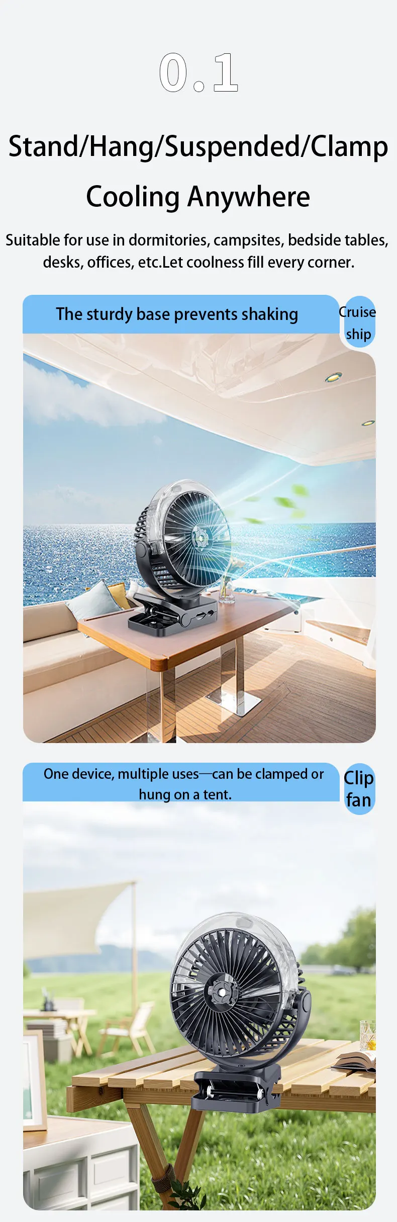Desktop Magnetic Misting Fan, USB, 6Inch - detail 4
