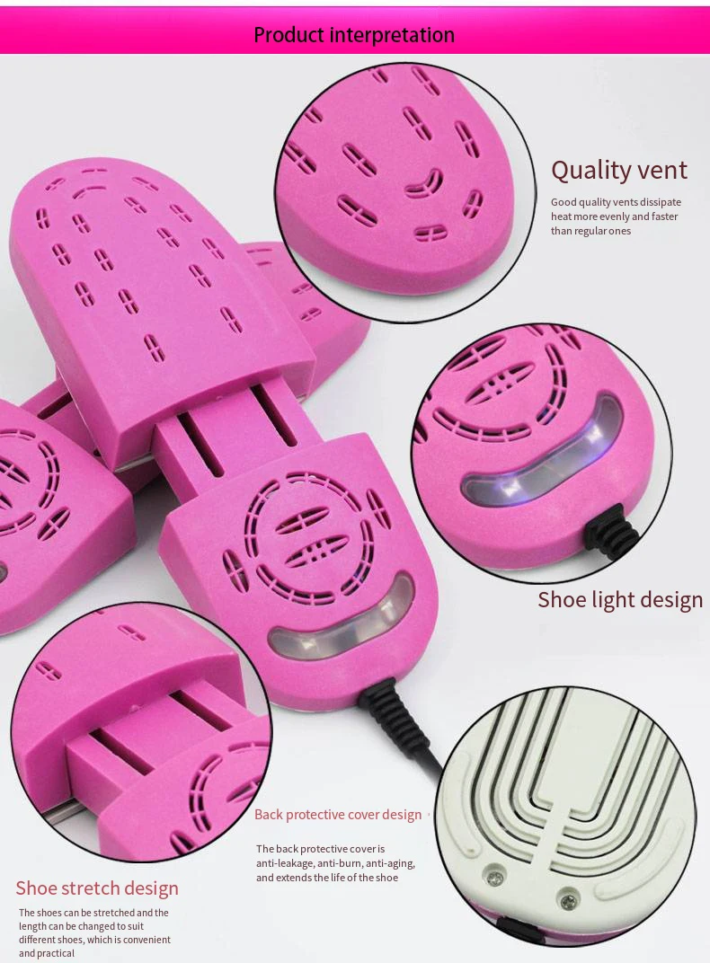 Electric Shoe Dryer Without Timer Retractable Boot Warmer Shoe Deodorizer for Boots Sanitizing and Deodorizing Portable Dryer