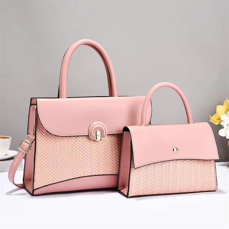 2025 Designer Women's 3-Piece PU Leather Handbags Wallet Set Shoulder Bags Nylon Zipper aperçu 10