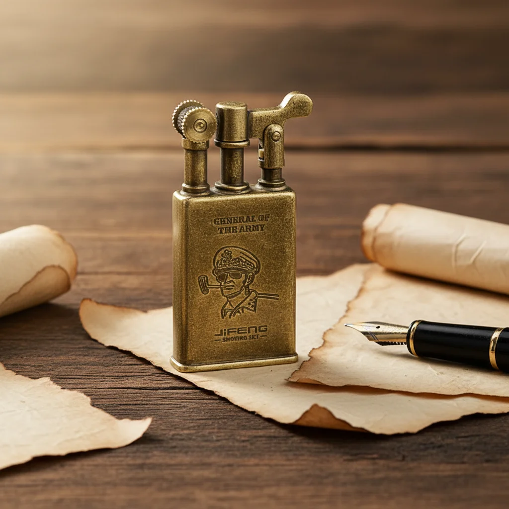 JF-006 Jifeng Vintage Brass Flint Lighter - Durable, Refillable
