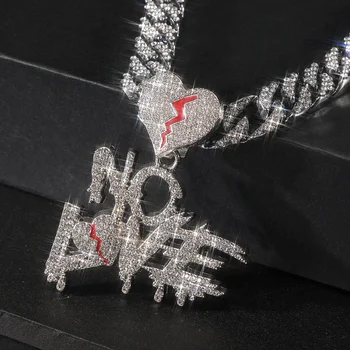 Domineering Cuban Diamond Buckle No Love Fashion Jewelry Chain Necklaces For Export