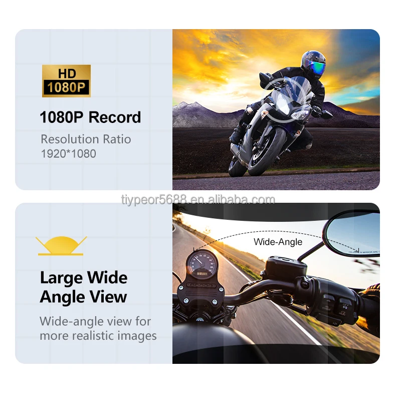 product tiypeor new listing 300m motorcycle intercom headset lcd displayed fm radio dashboard camera motorcycle earphone-4