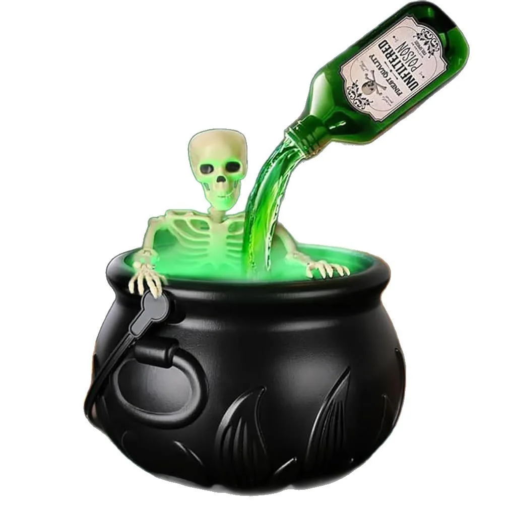 2025 New Arrival Halloween Cauldron Decor with Magic Floating Potion Bottles and Diffuser for Festive Halloween Decorations