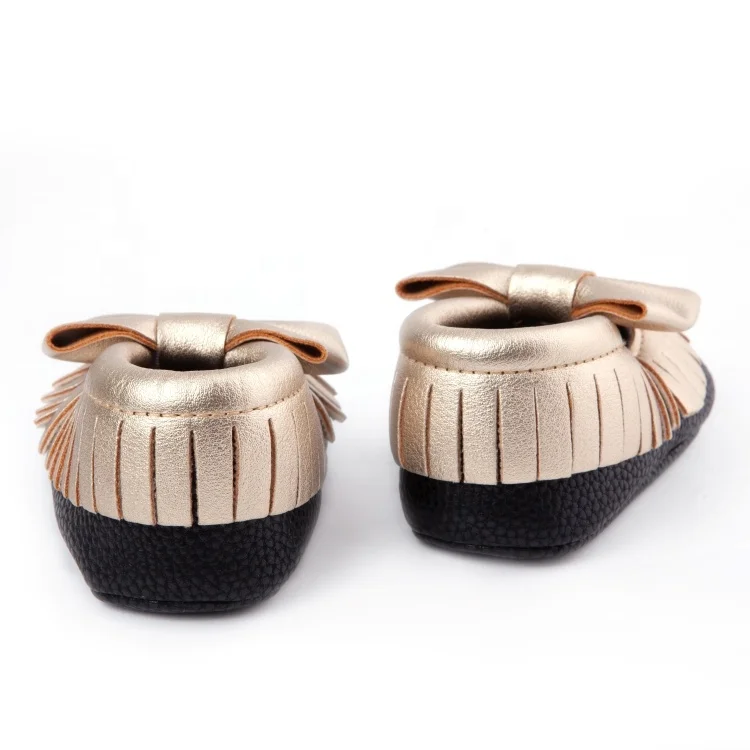 Оптовая продажа, детские мокасины с бахромой и бантом на мягкой подошве для девочек