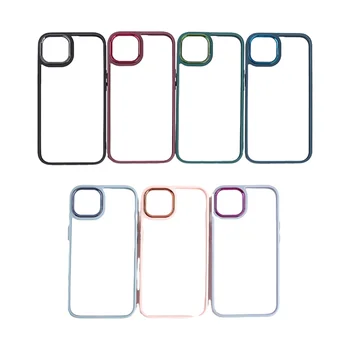 Acrylic Phone Case for iPhone 15 14 13 12 11 Pro Max Transparent Lens Protected Electroplating Cover New Style Dust-proof