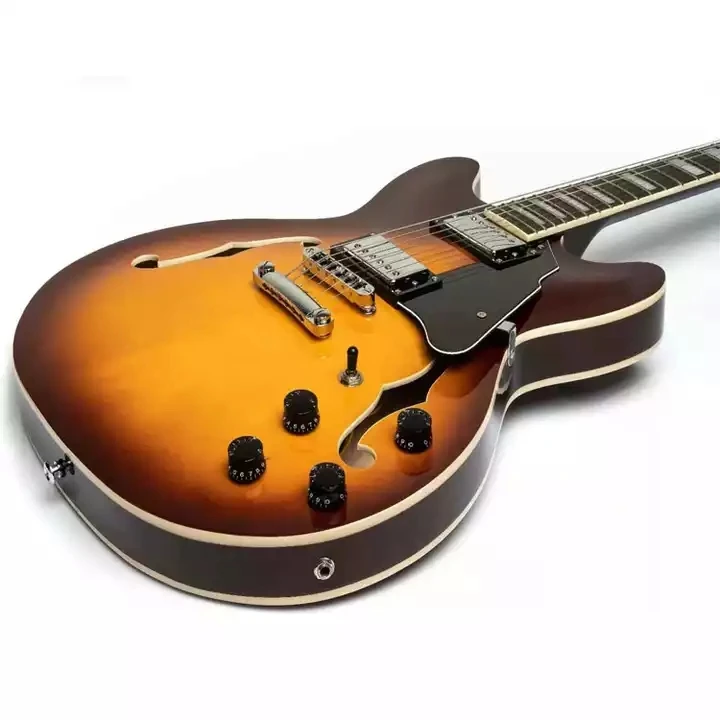 Electric Guitar Jazz Hollow Body With Tiger Vein Guitar Distribute