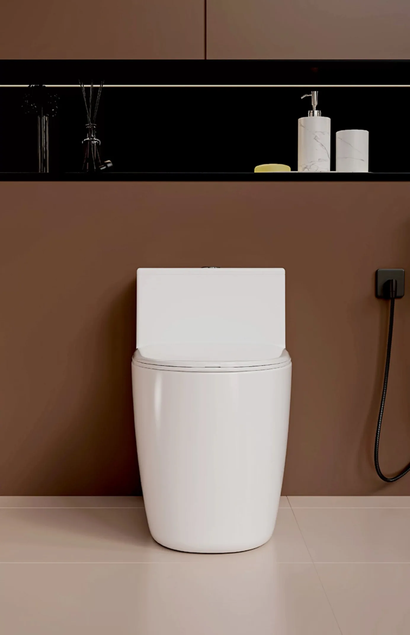 New design modern ceramic toilet bathroom floor mounted one piece water closet wc siphonic flushing toilet commode details