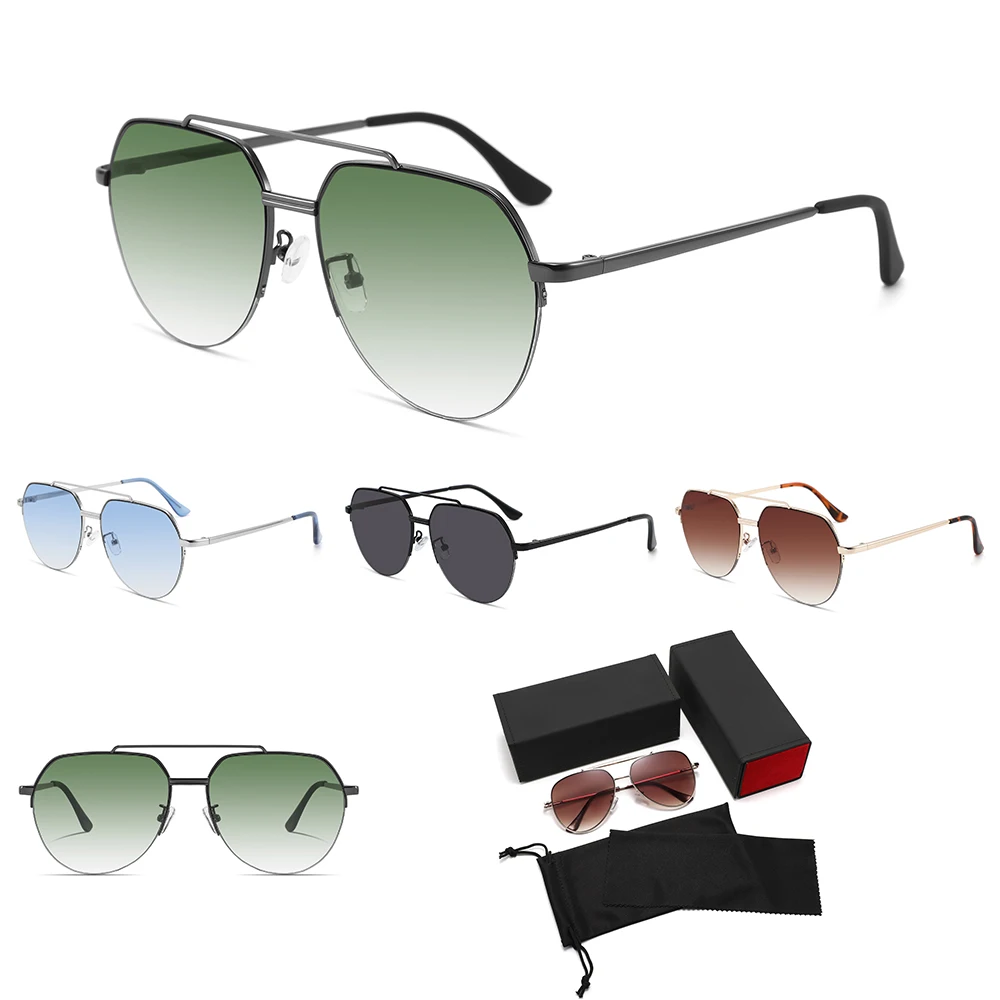 2025 Retro Large Metal Frame Polarized Sunglasses for Women display picture 2