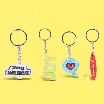 PVC soft plastic key chain custom cartoon key chain gift pendant silicone business brand decoration