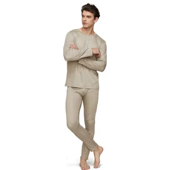 knitted double-sided silver thermal top and pants for men to block emf
