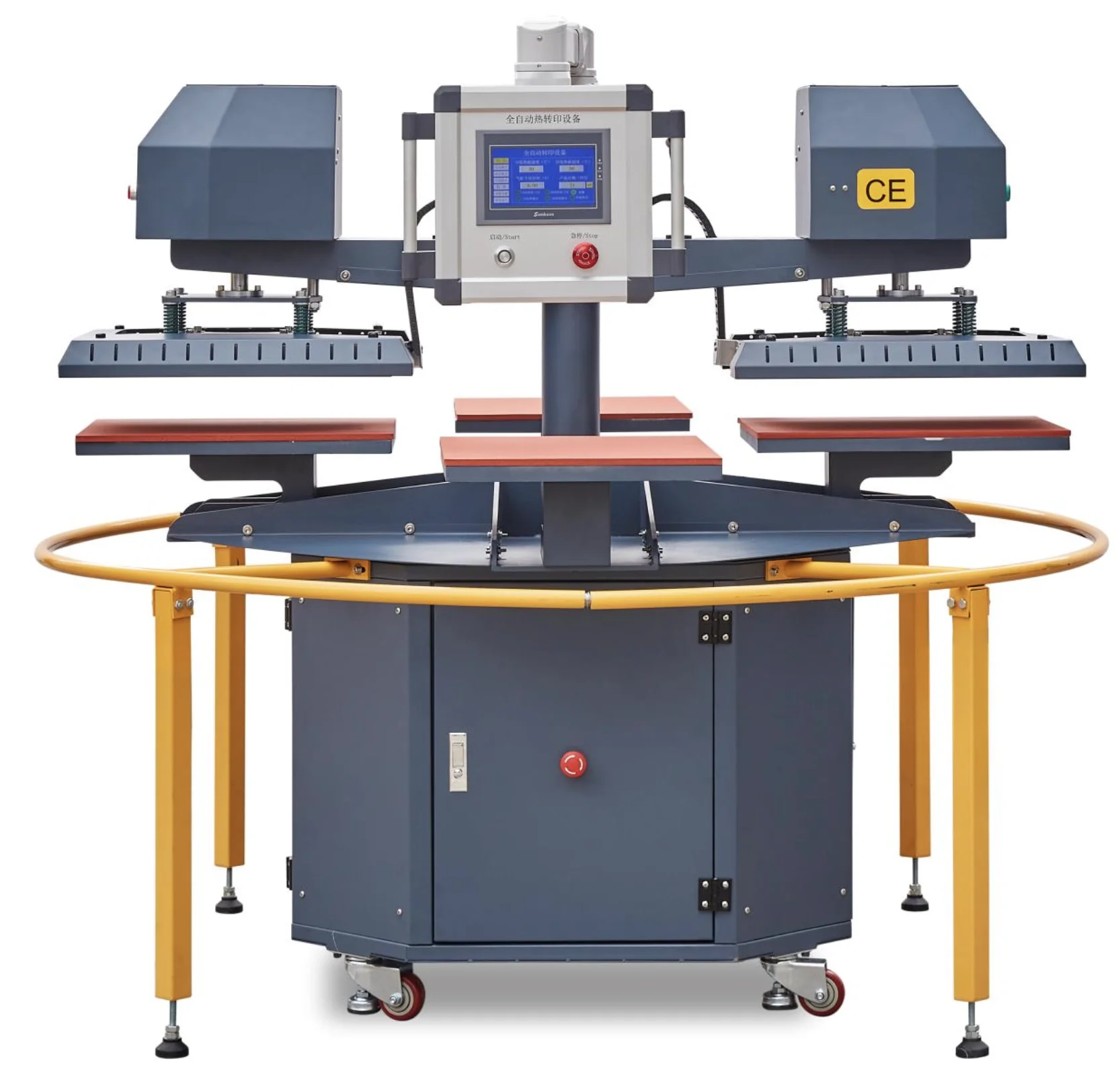 Automatic Heat Transfer Machine Double Head Four Station Fully