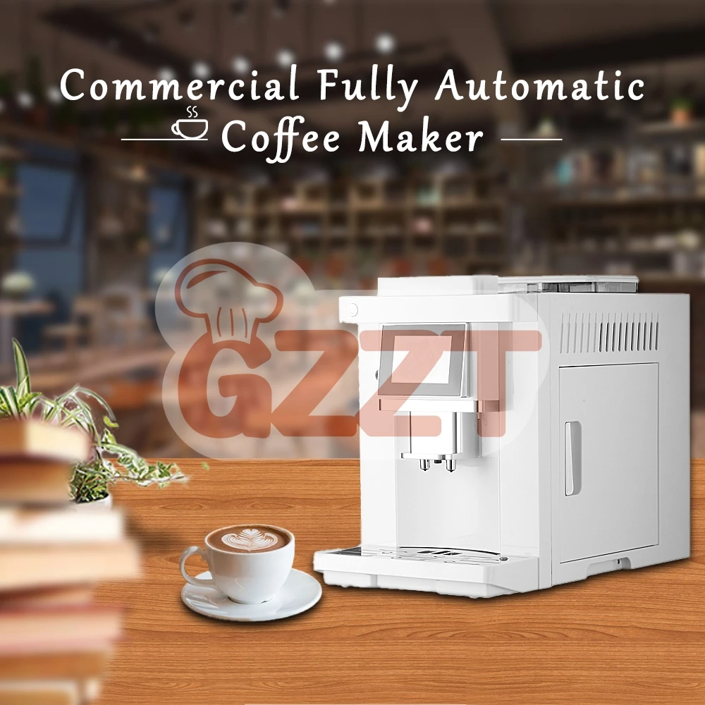 GZZT 全自動電動エスプレッソコーヒーメーカー コーヒー豆グラインダー