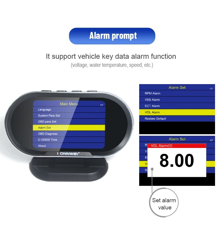 LIA Inclinomètre Voiture Smart Hud Affichage Obd Vitesse Température De