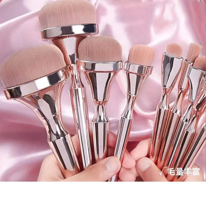 2023 Luxury Makeup Brushes 9pcs Rose Gold Professional Makeup Brushes