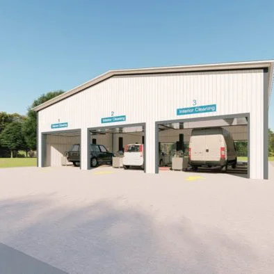Modern Design Easy-to-Assemble Metal Car Wash Steel Structures Building Kits for Mall Warehouses Application