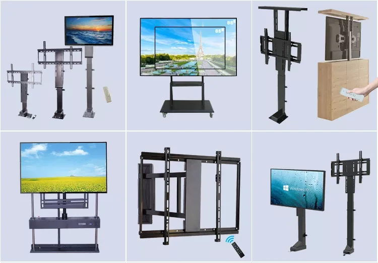 Mueble de TV oculto motorizado, soporte de TV ajustable en altura eléctrica  para instalación de 32-70 pulgadas con Control remoto - AliExpress